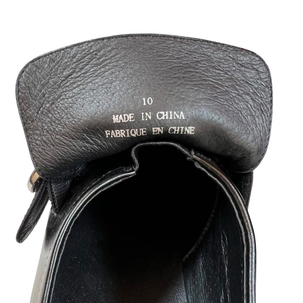 Jeffrey Campbell Black Platform Loafer Heels Size 10 Lug Sole Buckle Shoes EUC - Picture 7 of 9